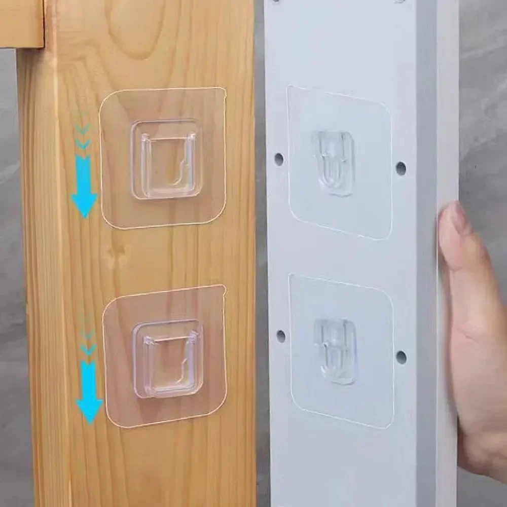 2/40PCS Strong Sticky Double-Sided Hooks Transparent Invisible Plug Socket Suckers Bathroom Kitchen Wall Mounted Storage Hooks