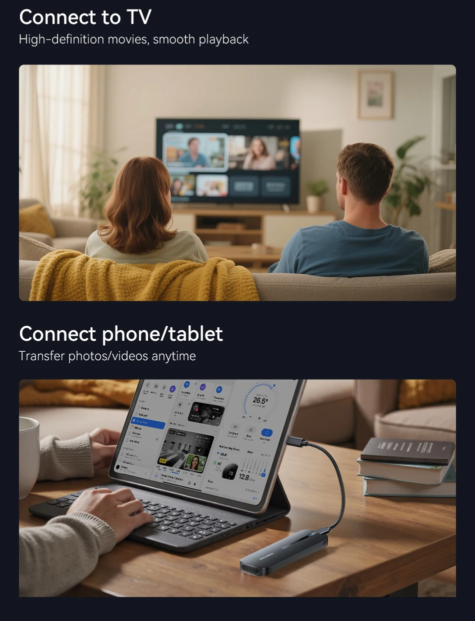 Rocoren Externes Gehäuse M2 SSD-Gehäuse M2 NVMe SSD-Gehäuseadapter Ten Gigabit USB 3.1 Gen Two USB Typ-C unterstützt M- und BM-Schlüssel – Detail 15