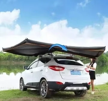 للطي المنبثقة غطاء سقف السيارة المظلة الجانبية في الهواء الطلق خيمة مركبة مظلة التخييم 270 درجة المظلة سيارات سقف t خيمة #3