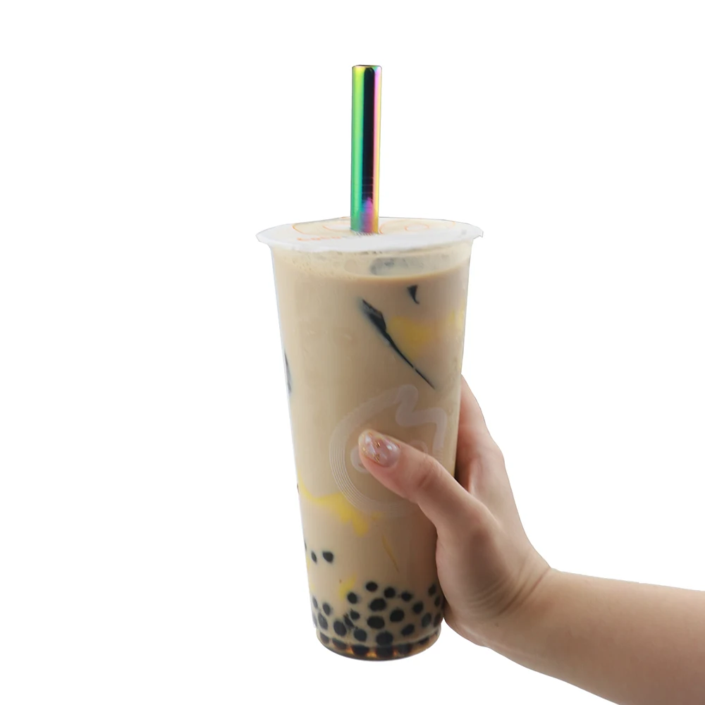5Pcs Metal Drinking Straw Set Reusable 304 Straw Stainless Steel Straw Wide 12mm Pearl Milkshake Bubble Tea Straw With Brush