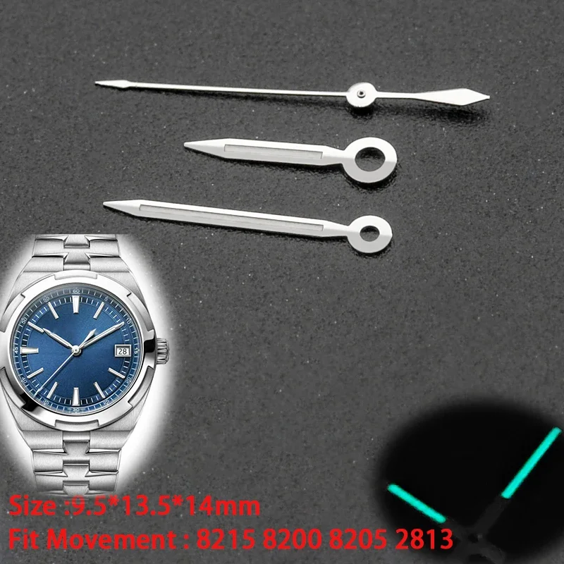 Watch Hands Needles Fit Japan Movement 8215 8205 8200 2813 Blue Green Luminous Hands for VC Overseas Men's Watches Repair Parts