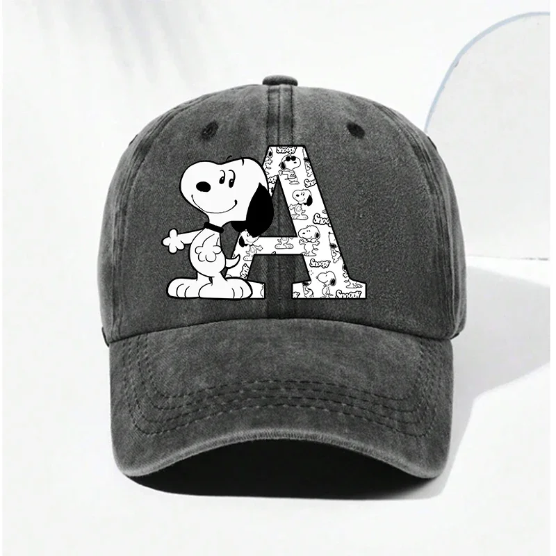 Snoopys, gorras de béisbol para hombre adulto, letra ABC, sombrero lavado de algodón para hombres y mujeres, gorras Vintage de verano, dibujos animados de Anime, nuevos lindos regalos de cumpleaños