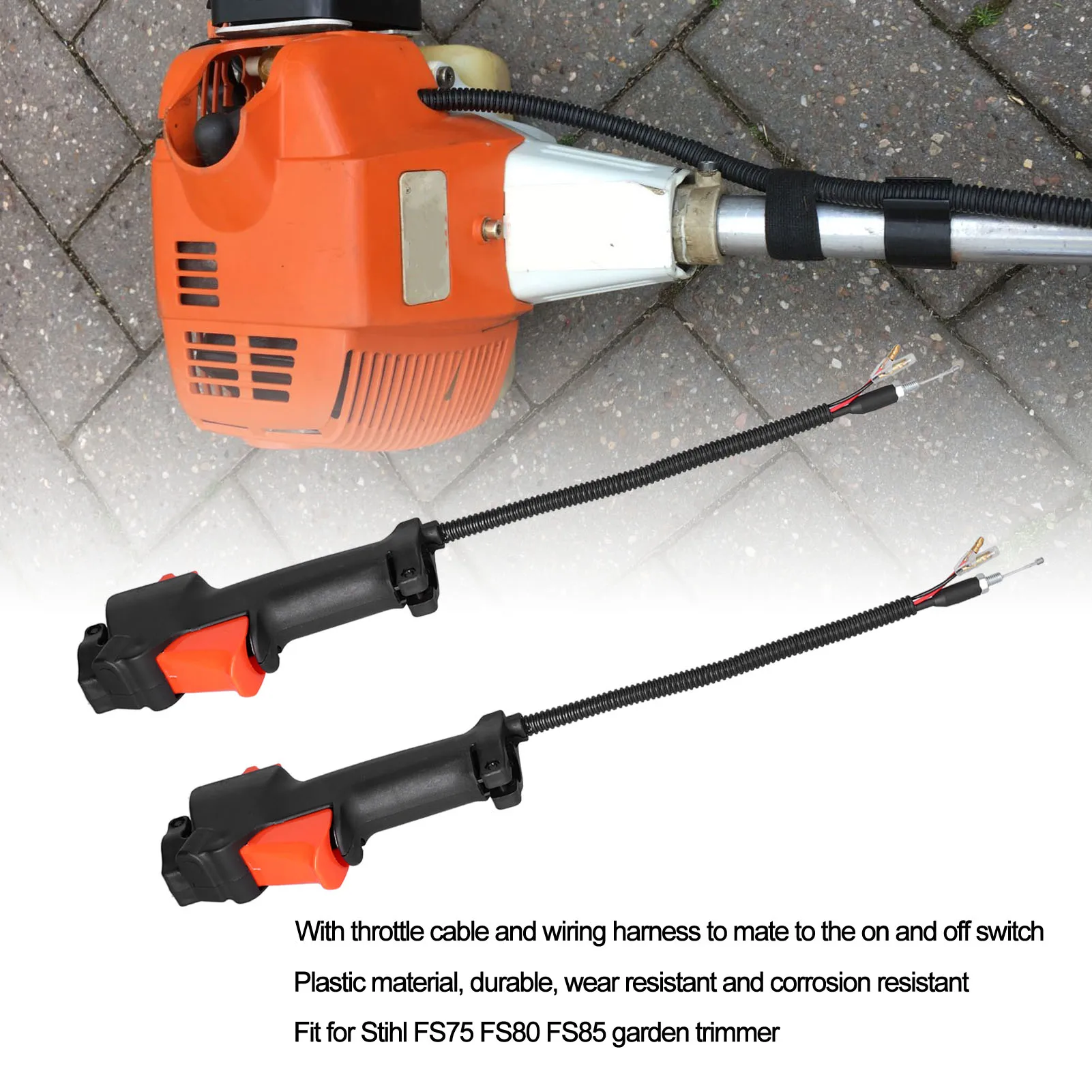Handle  Throttle Trigger Holder Cable Assembly Fit for Stihl FS75 FS80 FS85 Trimmer Machine Strimmer Handle