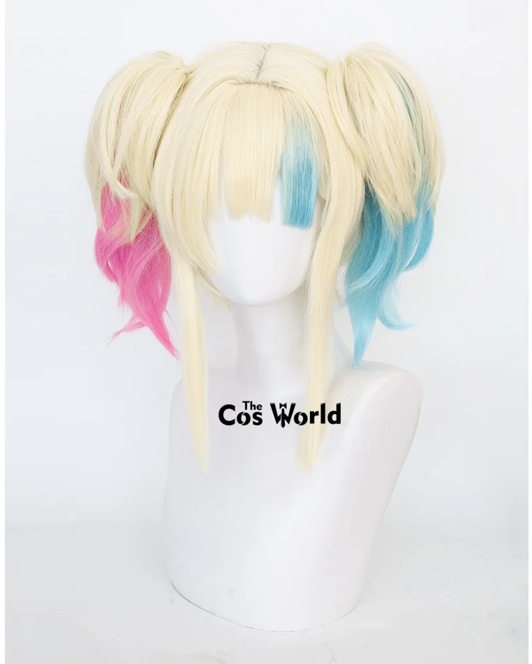 Harley 40 cm moyen Long Halloween Anime Cosplay perruques cheveux synthétiques + bonnet de perruque