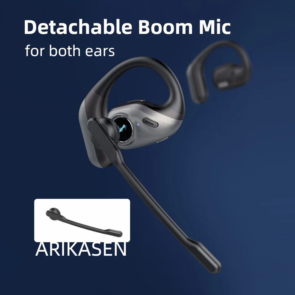 Bluetooth-Kopfhörer, Kabelloses Headset mit Mikrofon, Kabellose Bluetooth-Ohrhörer mit Geräuschunterdrückungsmikrofon für Arbeit, Mobiltelefone – Detail 2