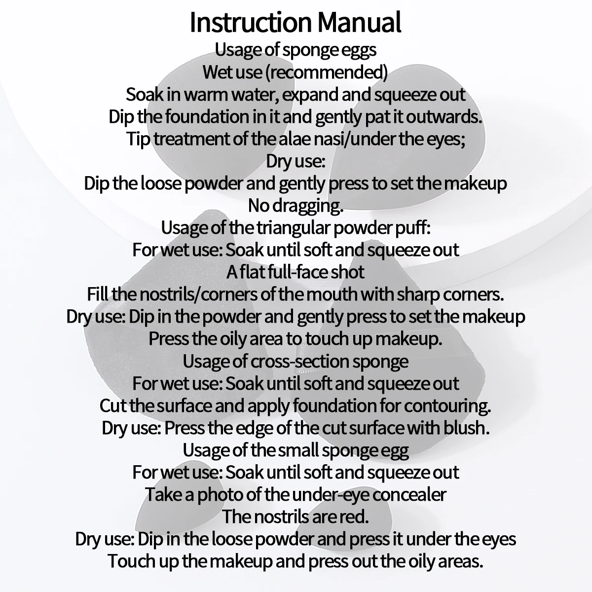 6個入り多機能メイクスポンジセット：ビューティーエッグ/三角パウダーパフ/ミニスポンジエッグ - 初心者向けのフェイシャルメイクツール