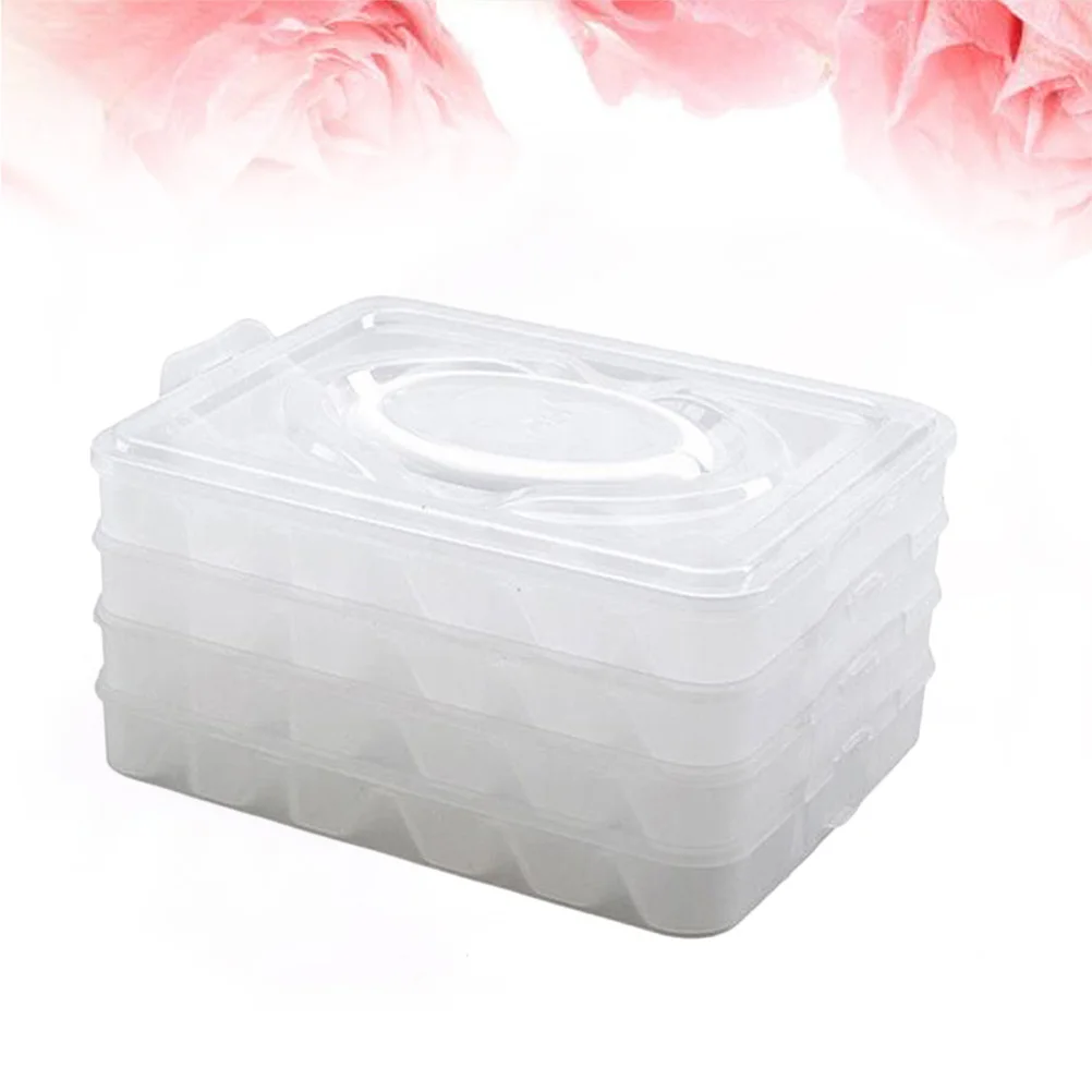 

Dumpling Storage Box 4-Layer Stackable Transparent Pp Container Moistureproof Mould Proof For Refrigerator Fresh Keeping
