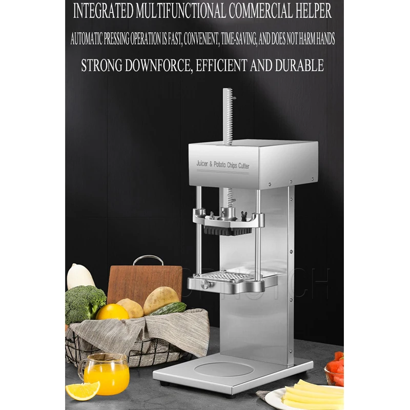 French Fries Cutter Juicer Automatic Fruit Vegetable Strip Commercial Electric Cutting Sweet Potato Cucumber Push Bar Machine