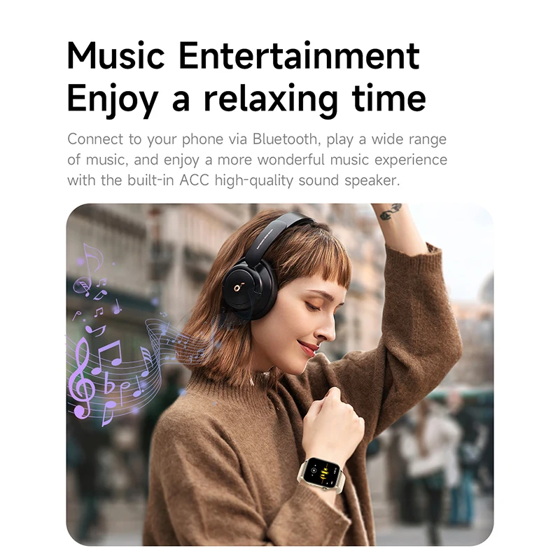 ساعة رياضية مربعة عالية الوضوح تعمل باللمس الذكي مع 100 وضعًا رياضيًا قابل للتعديل وعمر بطارية طويلًا