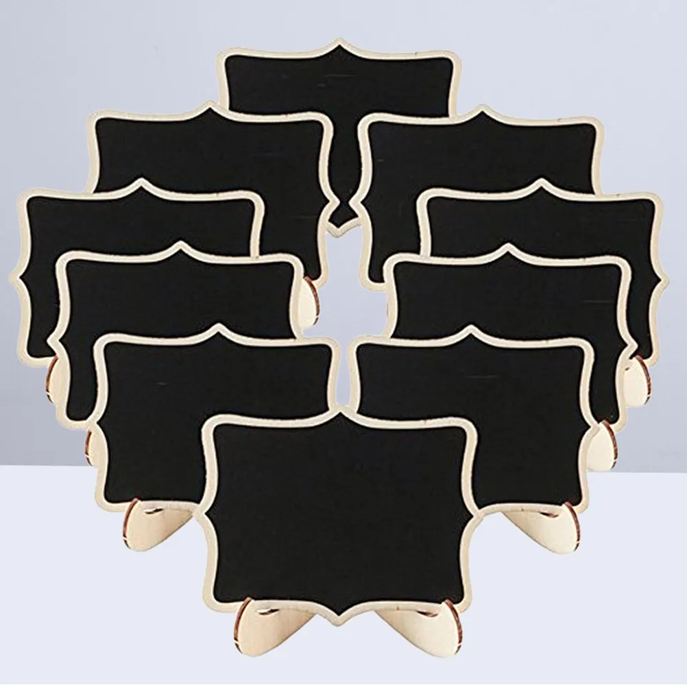 16Pcs Wooden Display Chalkboards Mini Blackboard Single-Sided Message Board Ornament Lightweight Wipe for Party view 3