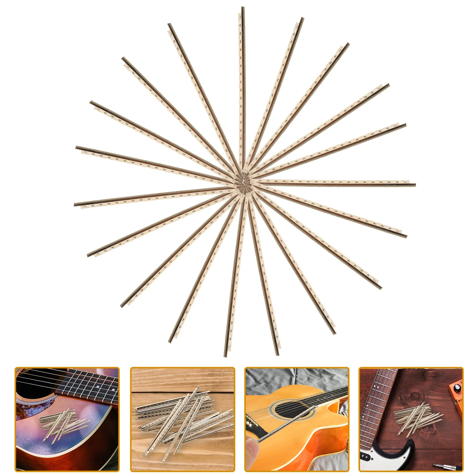 

19Pcs Classical Guitar Fret Wire White Copper Electric Guitar Fret Replacement Fretboard Upgrade Parts Accessory Set