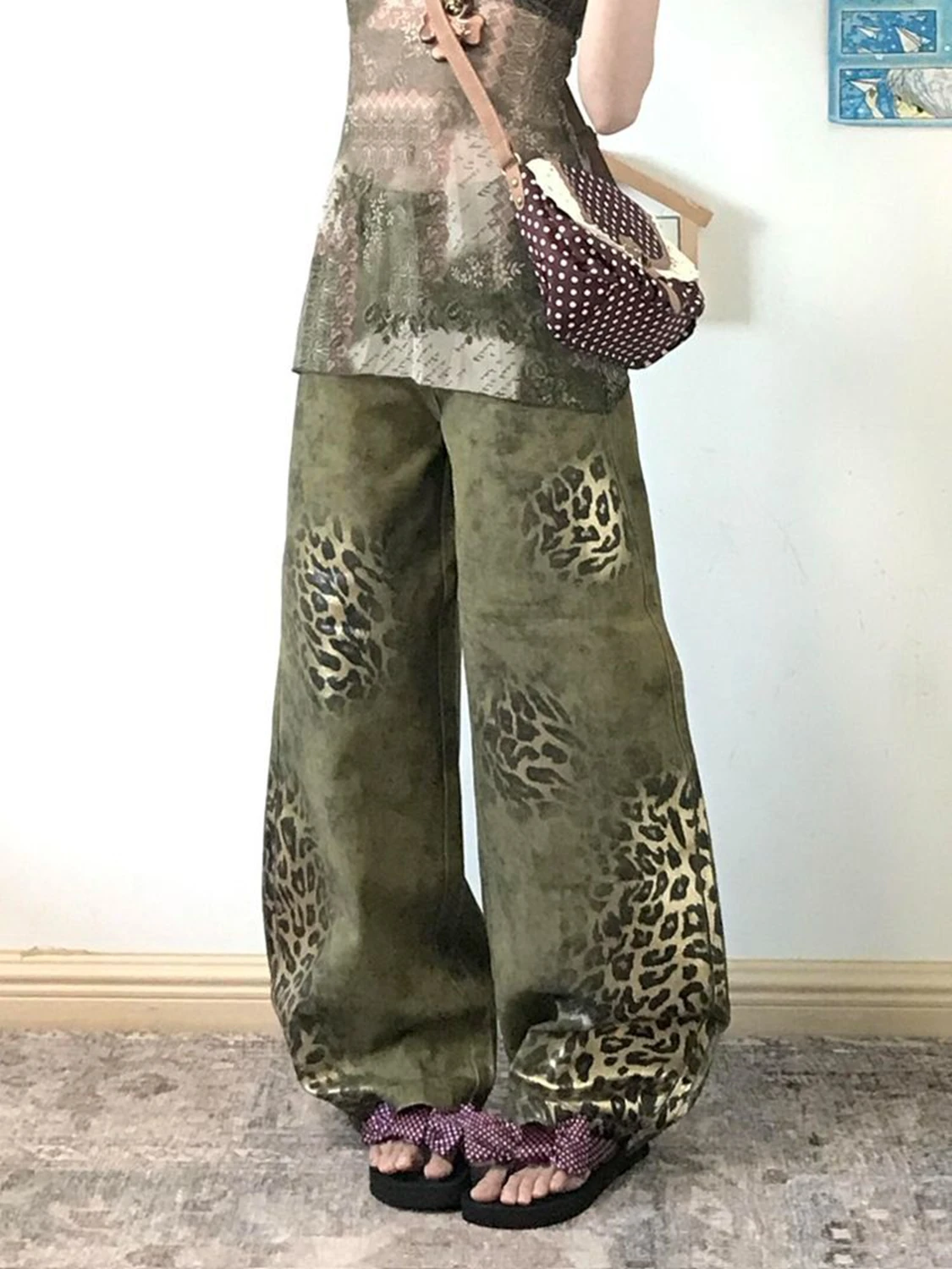 

Женские зеленые мешковатые брюки-карго, большие брюки-парашюты, спортивные штаны в японском стиле 2000-х годов, винтажные брюки в стиле Харадзюку Y2k2k, одежда