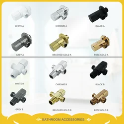 Brushed Gold Angle Valve Wall-Mounted All-Copper G1/2 Triangle Valve Universal Bathroom Balcony Valve Water Stop Valve