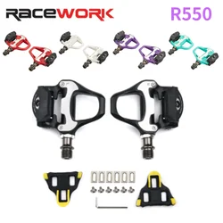 RACEWORK R550 Road Bicycle Pedals with SH Cleats forshimano SPD Self-locking Durable Ultralight Pedal Multicolor Riding Parts