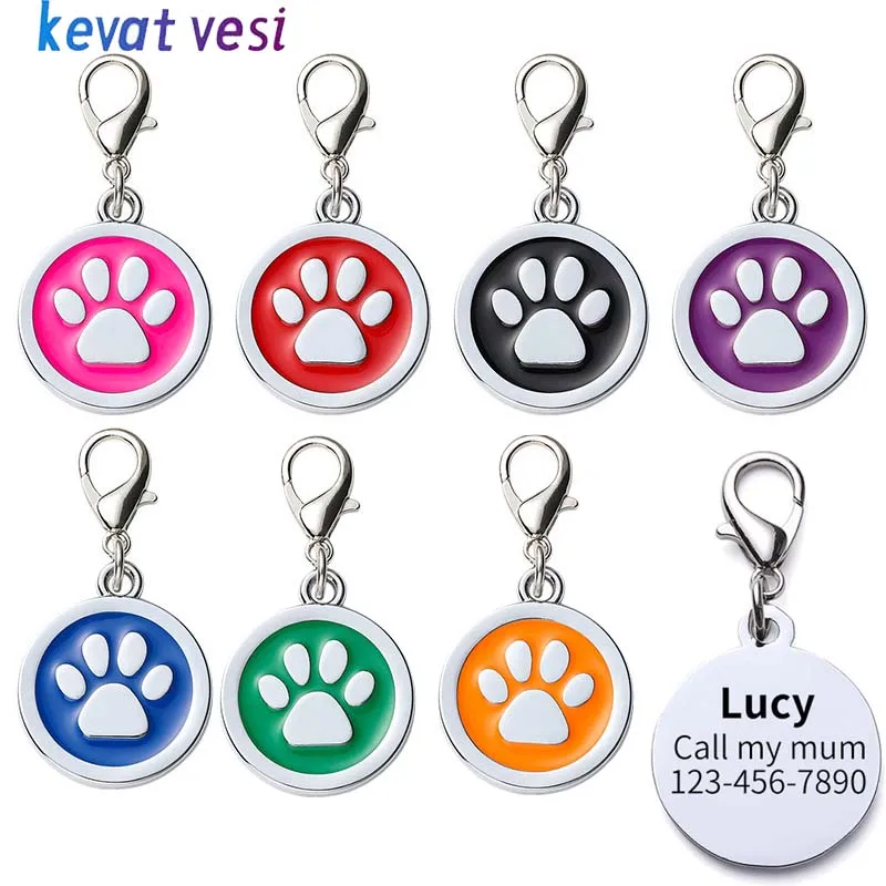 Personalized Pet ID Tags Anti-lost Free Engraved Dog Cat Collar Pendant Cute Puppy Kitten Name Phone Number Tags Pet Supplies