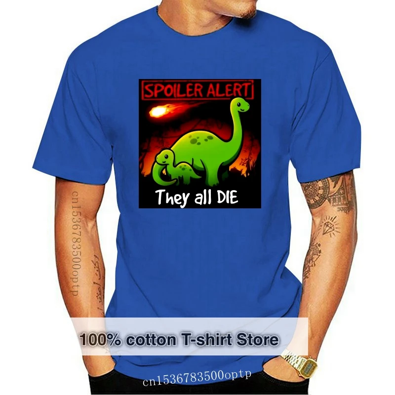 New Printed Funny  Dinosaurs Spoiler Alert Men's T-Shirt  women's tshirt