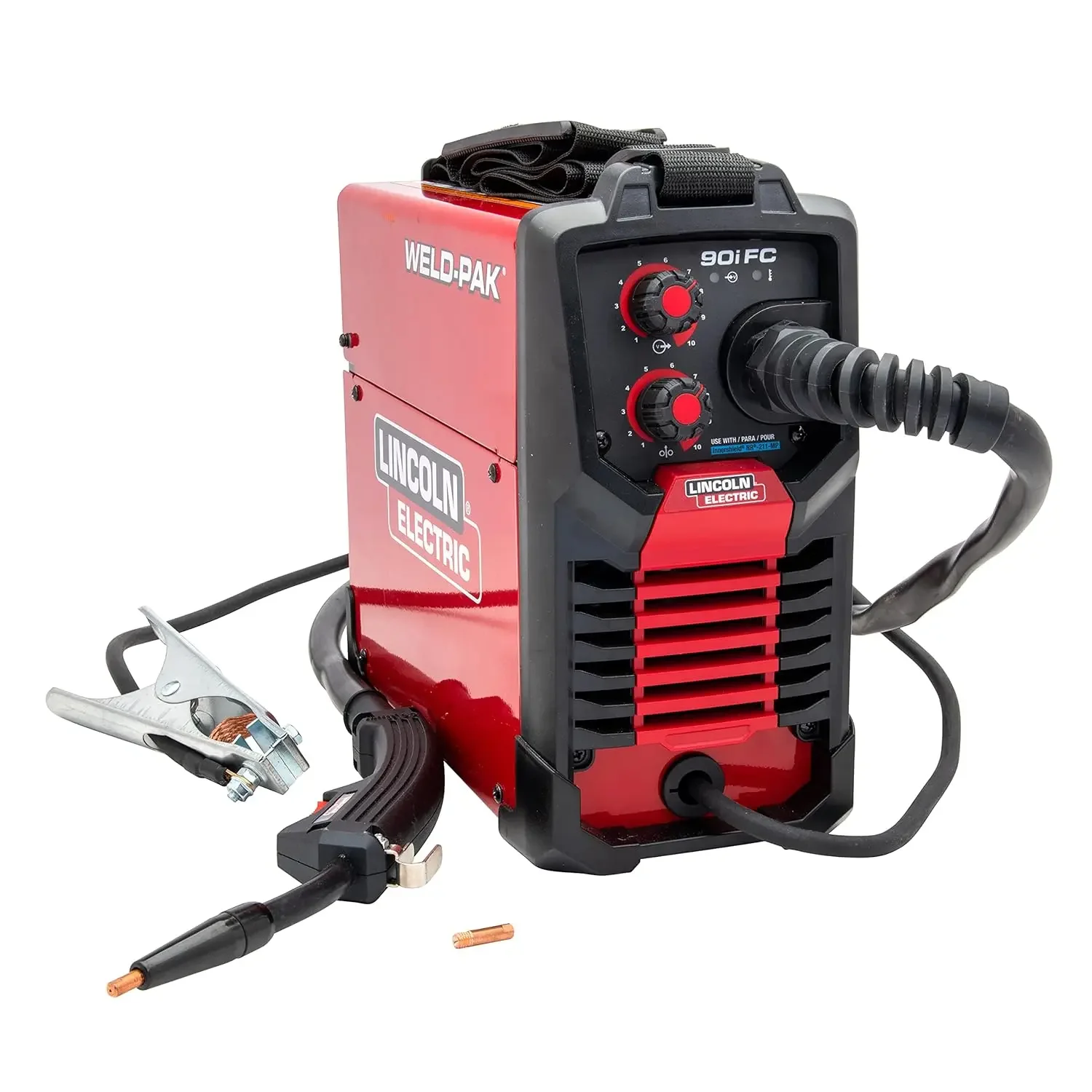 

90i FC Flux Core Wire Feed Weld-PAK Welder, 120V Welding Machine, Portable w/Shoulder Strap, Protective Metal Case