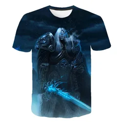 Camiseta con estampado 3D de World Of Warcraft para hombre y mujer, ropa de calle a la moda, Camiseta de cuello redondo, camisetas de gran tamaño Harajuku, novedad de 2023