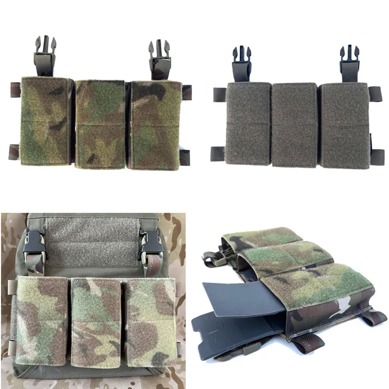 

Outdoor Vest LV119 FSCK AVS FCPC Triple Mag Pouch Front Panel Replace Pouch for Sub Holster 5.56 Elastic Magazine Holder