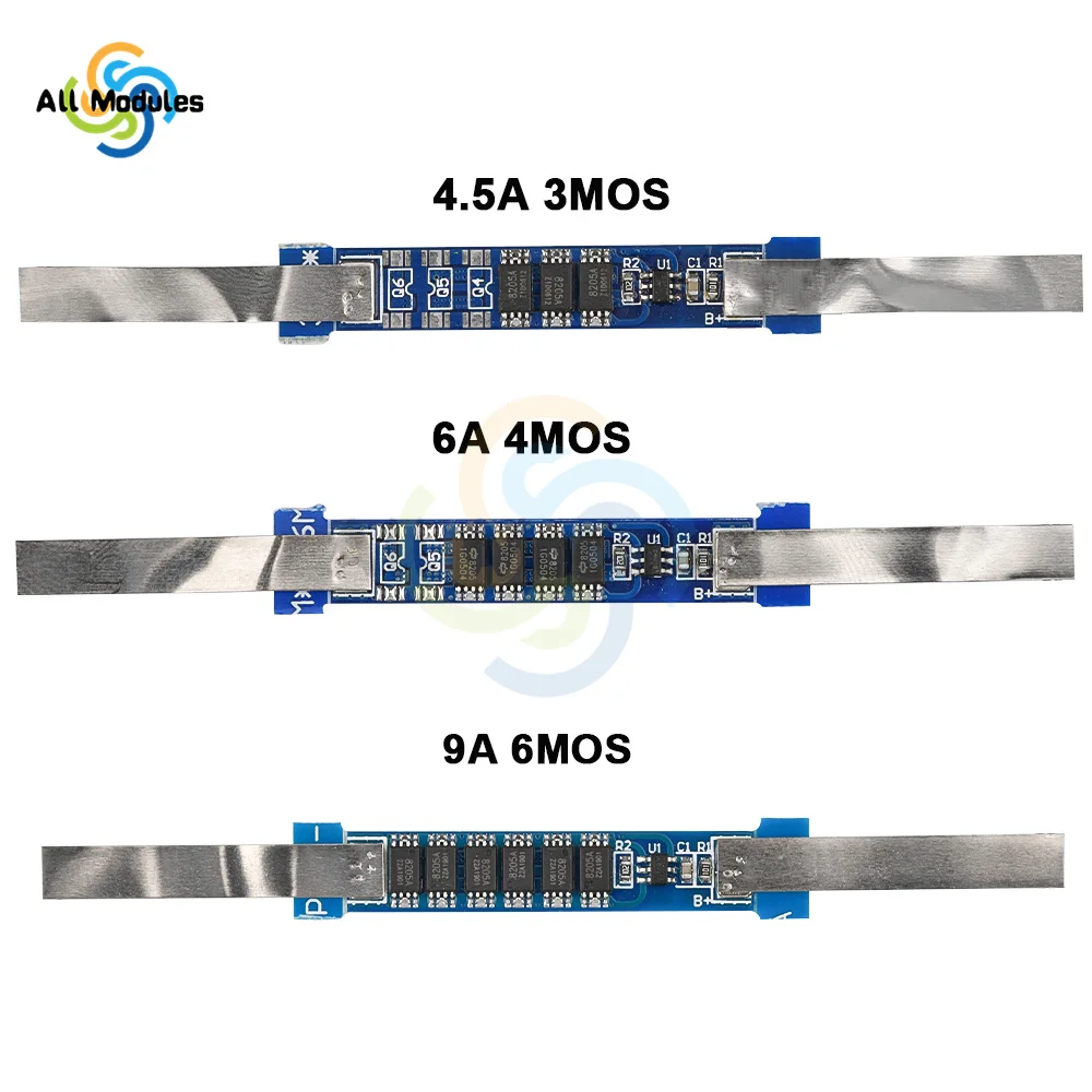 1S 3.7V 18650 Lithium Battery Protection Board Li-ion Polymer Battery BMS PCM PCB 4.5A 6A 9A Lipo Power Bank Cell