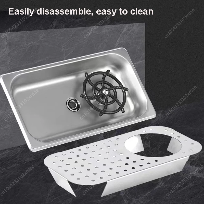 304 스테인리스 스틸 피처 린서 컵 세척기 고압 유리 린서 배수 드립 트레이 호스 포함 바 커피숍용