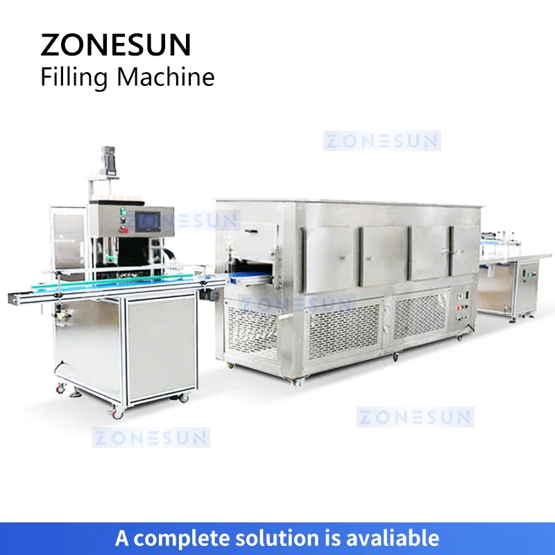 ZONESUN ZS-JRF4 Automatic 4 Heads Heated Filling Machine with Mixer for Wax Vaseline Lip Balm Cream Viscous Liquid Packaging