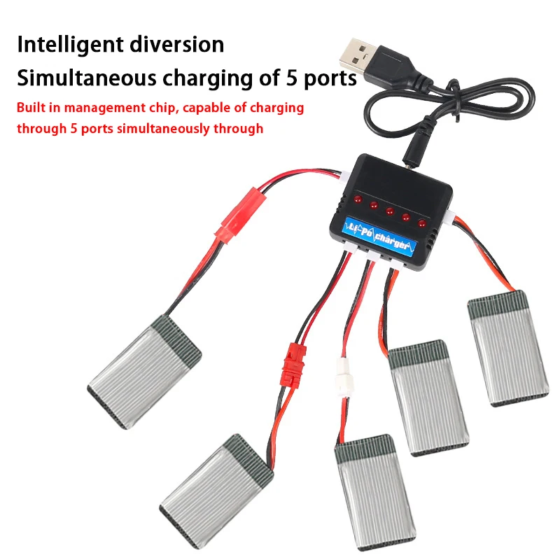 5pcs 852540 Drone Battery 3.7V 650mah Li-Po Rechargeable Battery + Charger Units For Syma X5c X5c-1 X5 RC Quadcopter Spare Parts