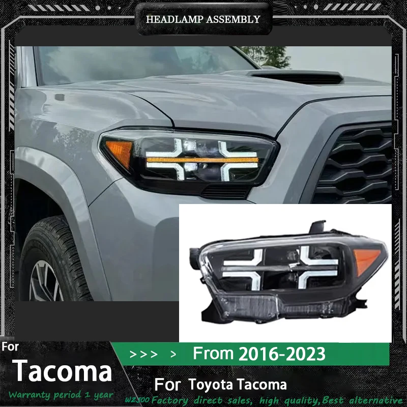 

Автомобильные лампы для Toyota Tacoma 2015-2023, передние фонари, светодиодные указатели поворота, DRL, фара, линза проектора HID, ремонт, автоинструмент, аксессуары