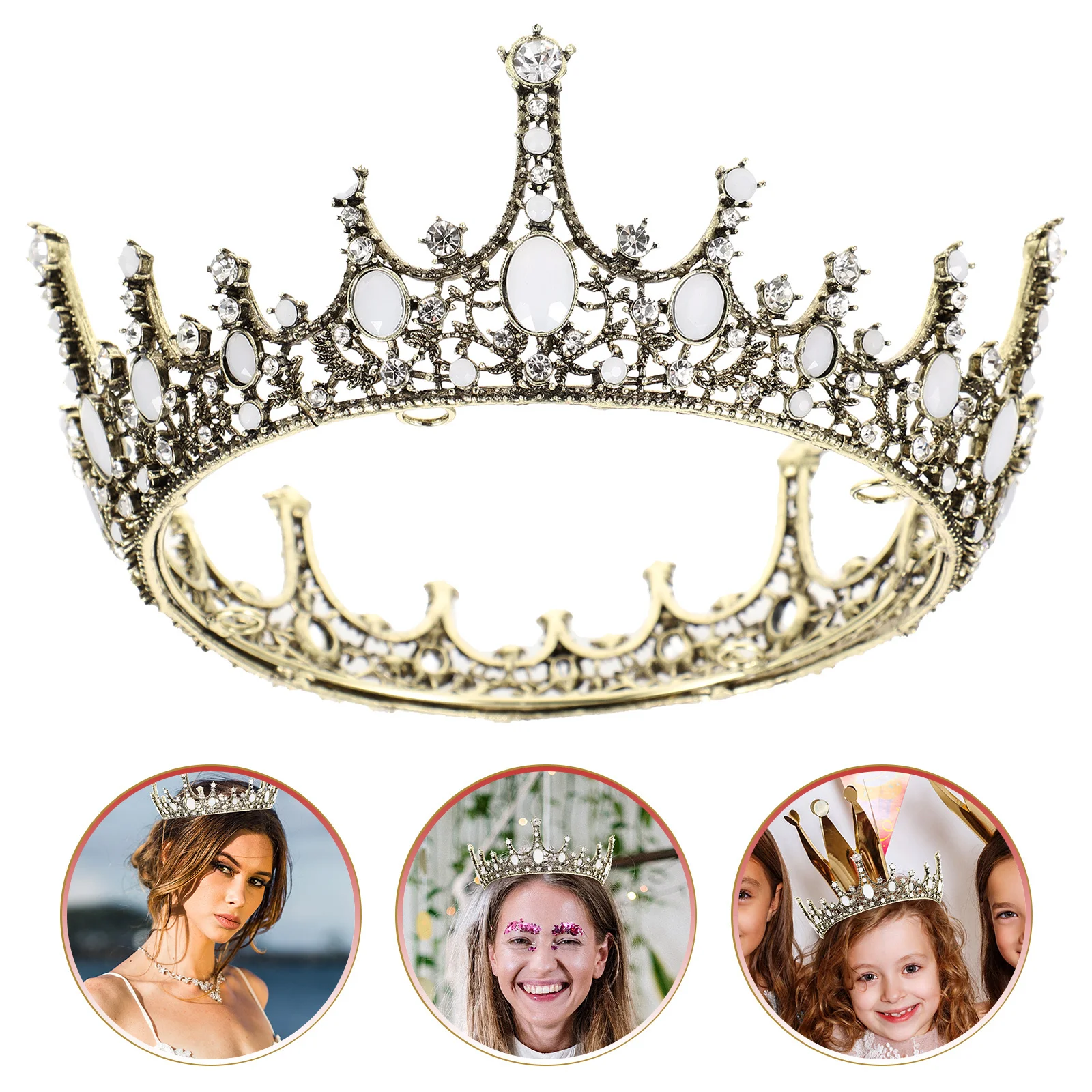 

Elegant Bridal Tiara Crown Brass Wedding Headwear Crystal Tiara for Women Party Banquet Wedding Crown Hair Accessory