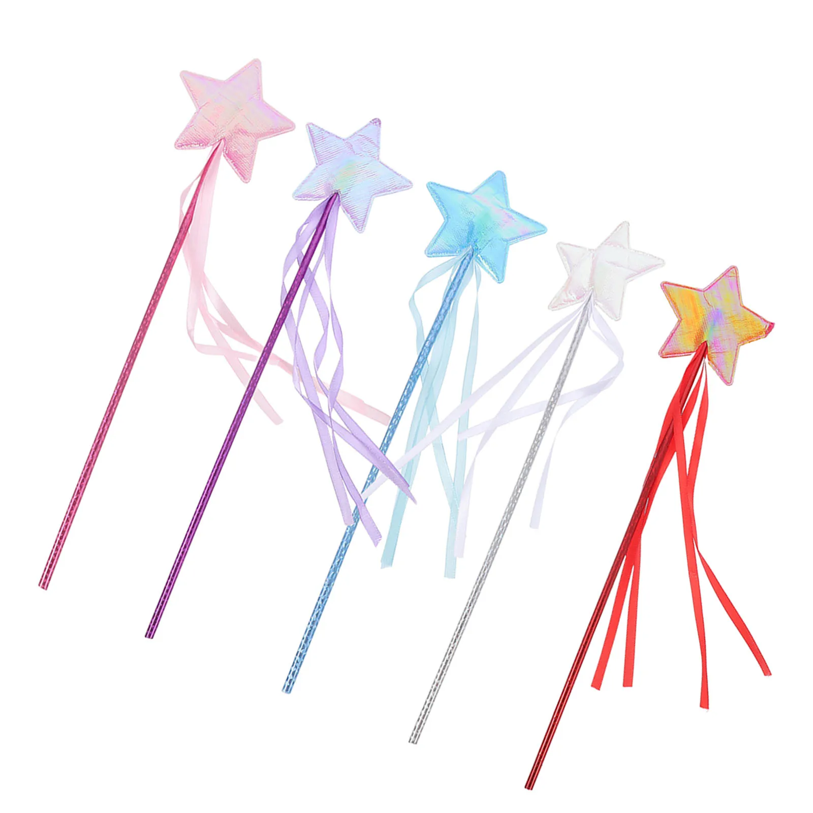 子供用妖精の杖 5本セット 星型の杖のおもちゃ 子供向けパーティー用品 誕生日写真撮影用小道具 魔法のコスプレギフト