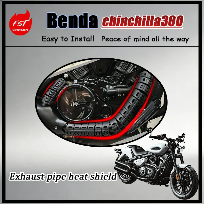 Motorcycle Shockproof Anti-Scald Exhaust Guard Cover with Wearproof Surface for Effective Heat Blocking External Accessories