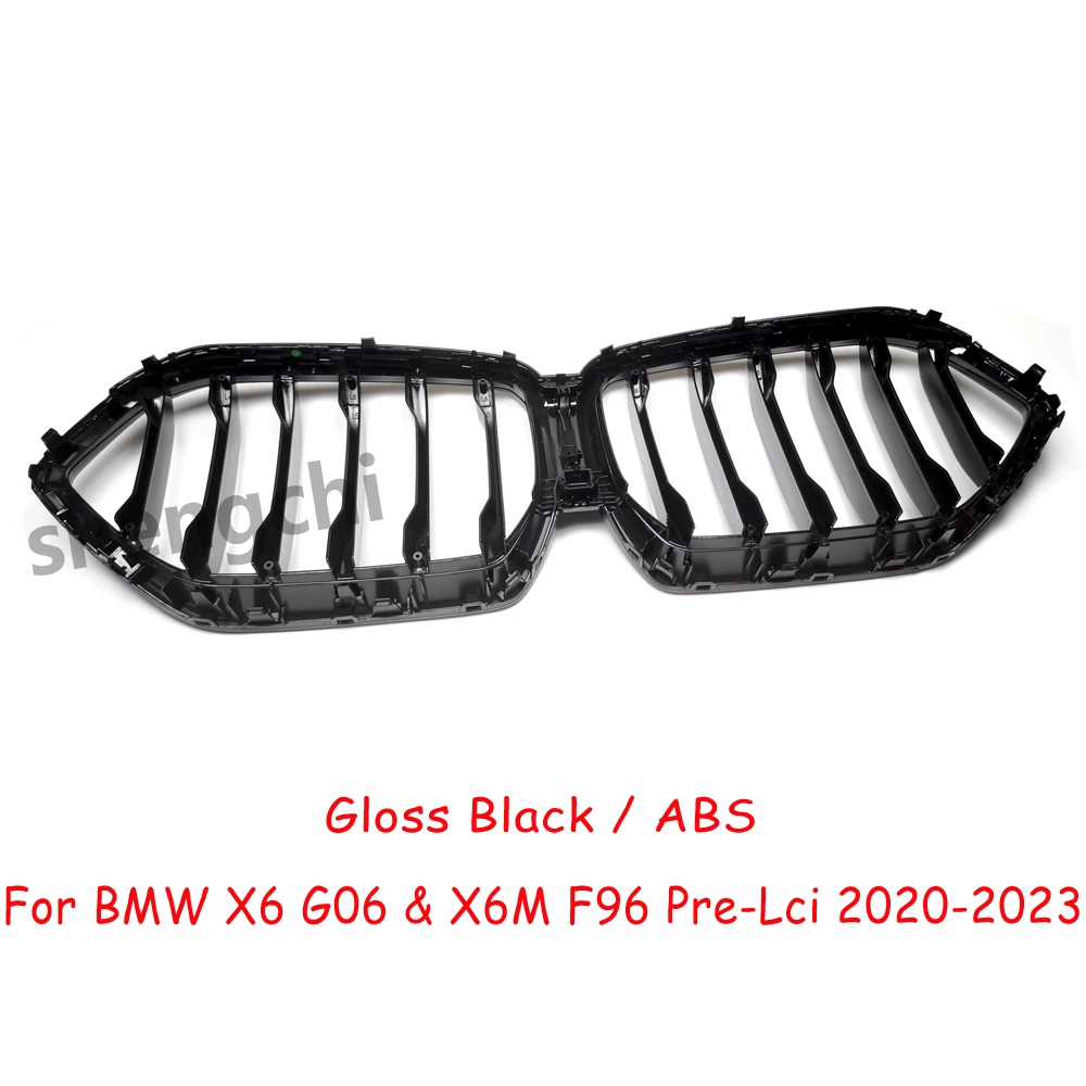 X6 G06 ABS Gloss Black Front Bumper Grille For BMW X6 G06 X6M F96 Pre-Lci Racing Replacement Grills Car Accessories 2020-2023