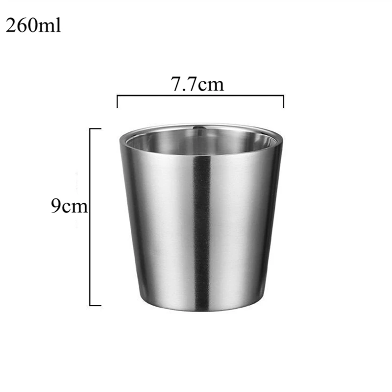 260/300ml koreańskie kubki ze stali nierdzewnej dwuwarstwowe kubki do kawy napoje piwo domowe przenośne naczynia do picia do biura w domu