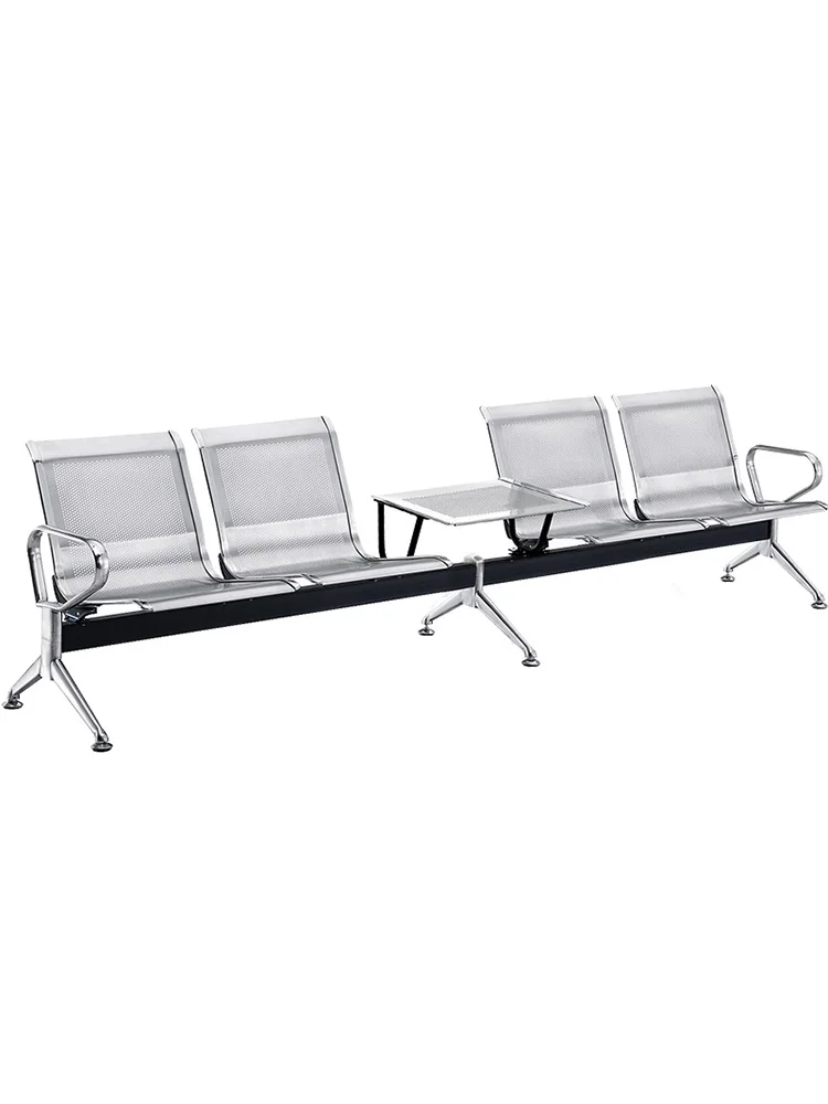 Three-person stainless steel airport row chair bank hall station chair 3-person one-piece backrest