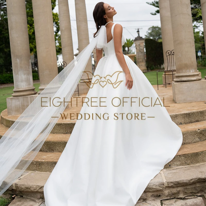 Eightree Elegante Prinzessin A-Linie Brautkleider Schatz Sweep Zug Brautkleid Frauen Hochzeit Ball Prom Kleider Angepasst