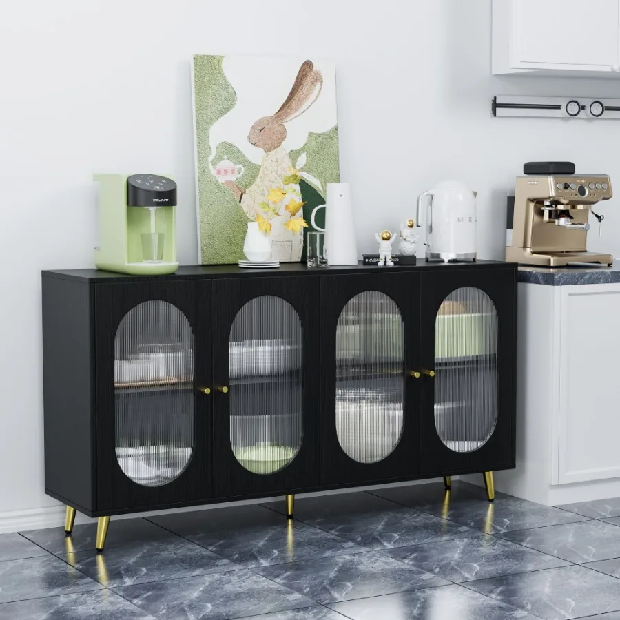 

Modern Accent Sideboard Cabinet with Acrylic Doors Freestanding Storage Cupboard Console Table for Kitchen Dining Living Room H