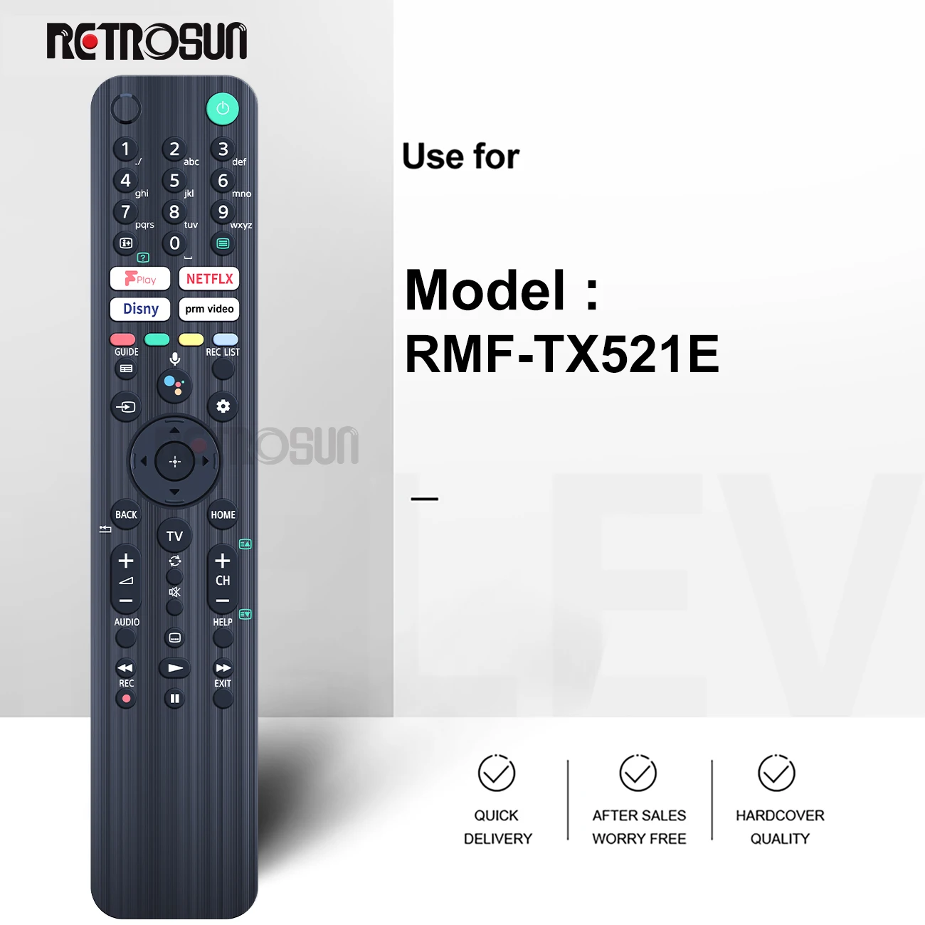 RMF-TX521E Original Voice Remote Control FOR SONY TV WITH Freeview and Google Assist