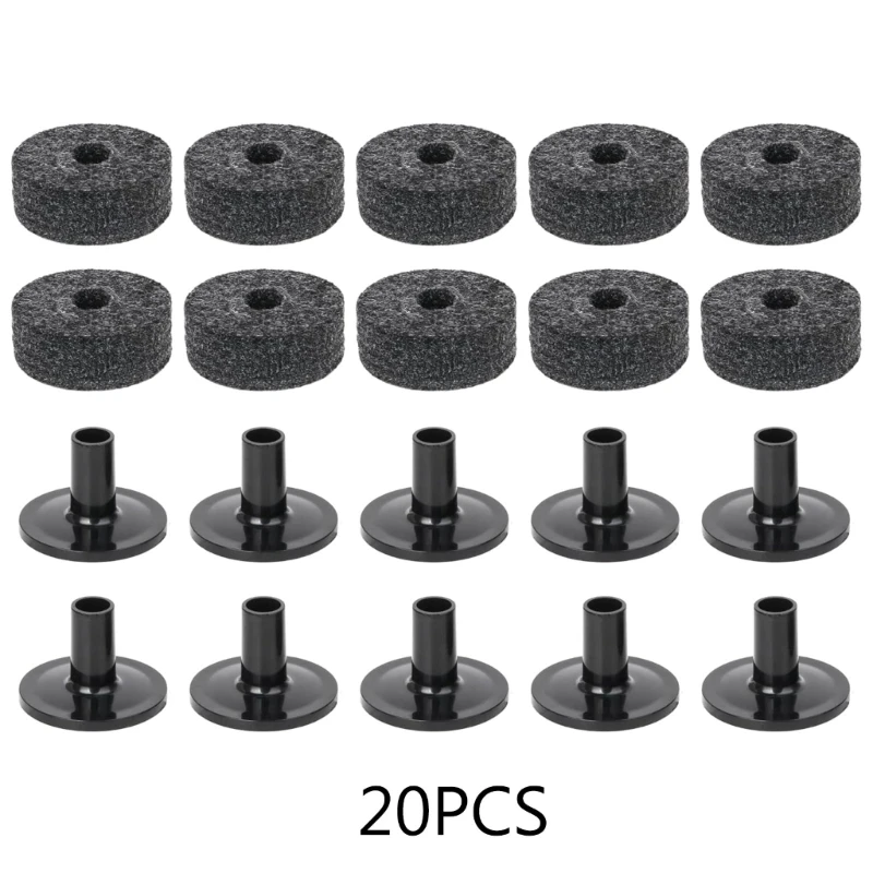 

20Pcs/Pack Professional Cymbal Stand Felt Washer And Cymbal Sleeves Replacement For Shelf Drum Kits Instrument Accessory