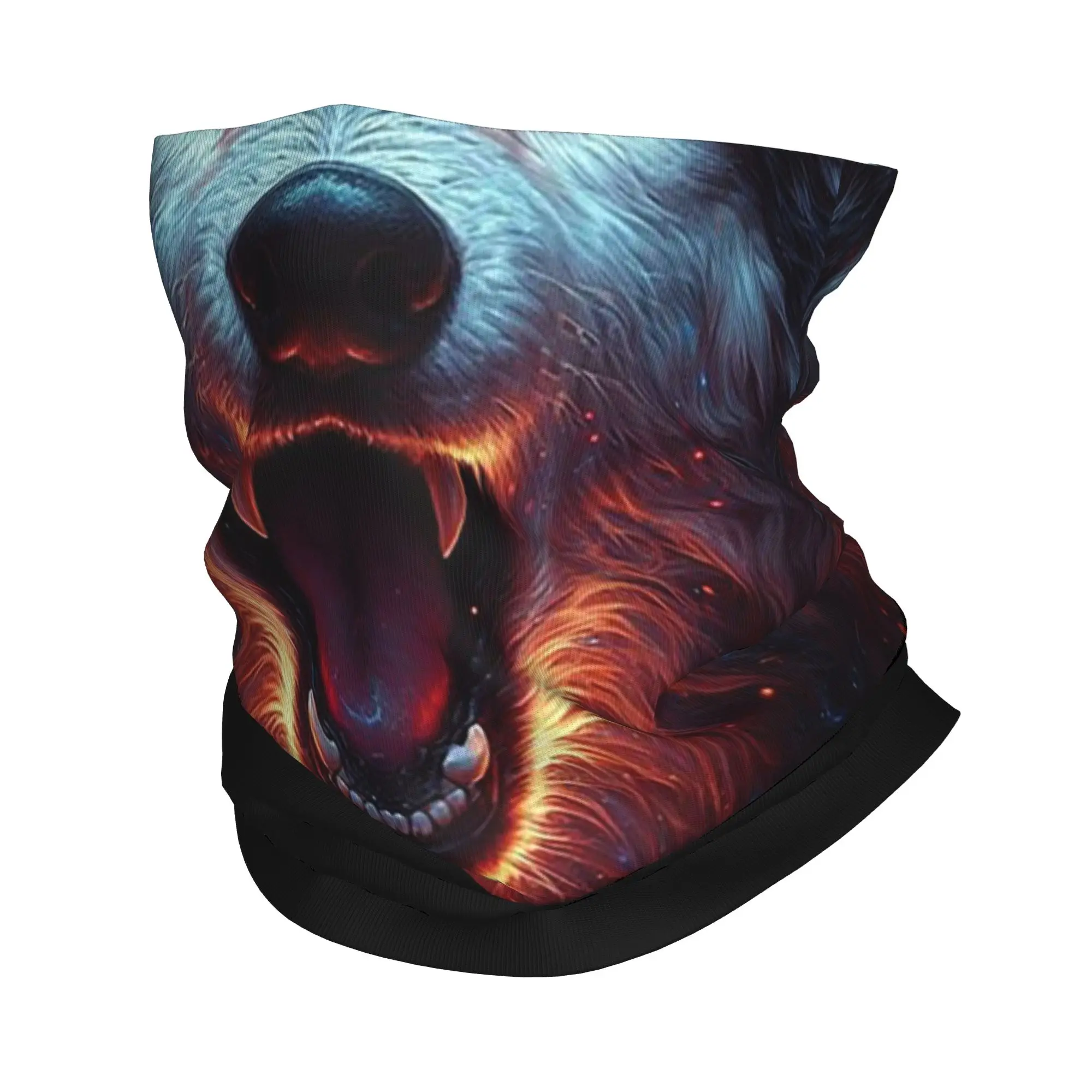 

wolf Embermaw Howl of the Fireborn Bandana Neck Gaiter Printed Face Scarf Multi-use Balaclava Running Unisex Adult