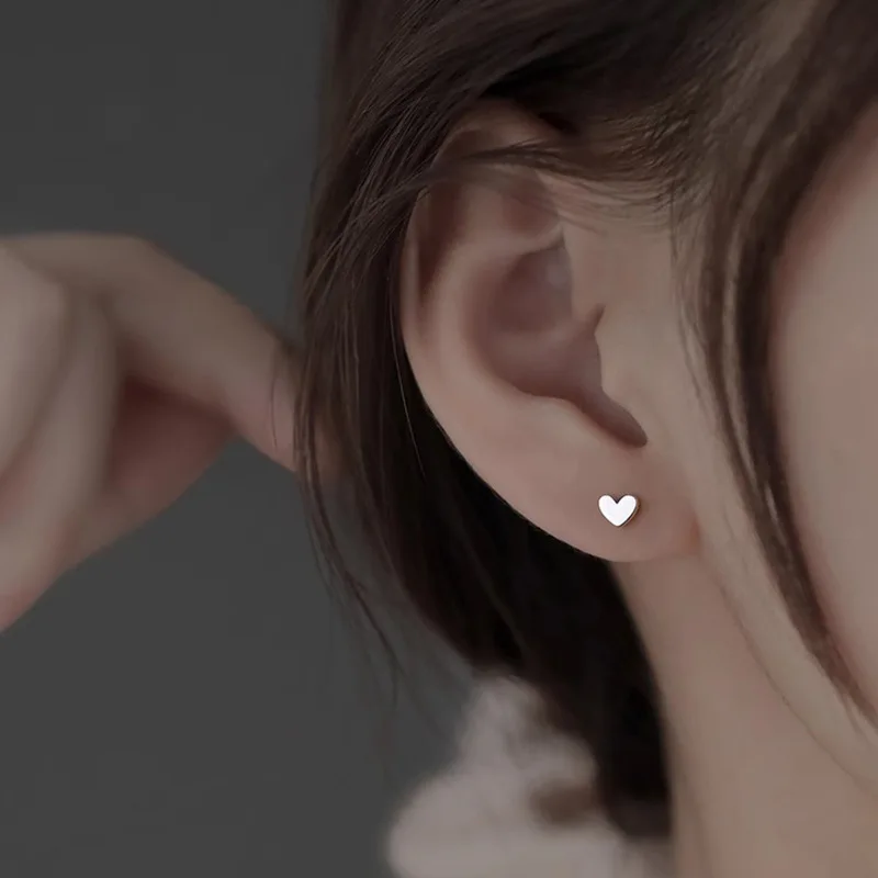 Simple Love Heart Stud Earrings For Women Cute Small Heart Elegant Daily versatile Jewelry Gift For Friends Girlfriend