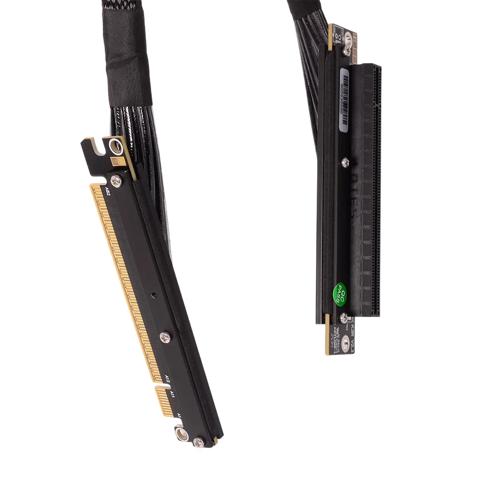 PCI-E 5.0 X16 double câble Riser de carte graphique à flexion latérale inverse Gen5 512Gbps pour serveur de châssis NVIDIA RTX50 AMD RX90xx K33UR
