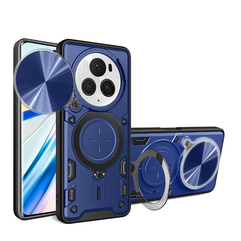 Shockproof Magnetic Phone Case for Honor Magic5 Lite Magic 6 7 Pro Magic 6 7 Lite Slide Camera Lens Ring Stand Protect Cover