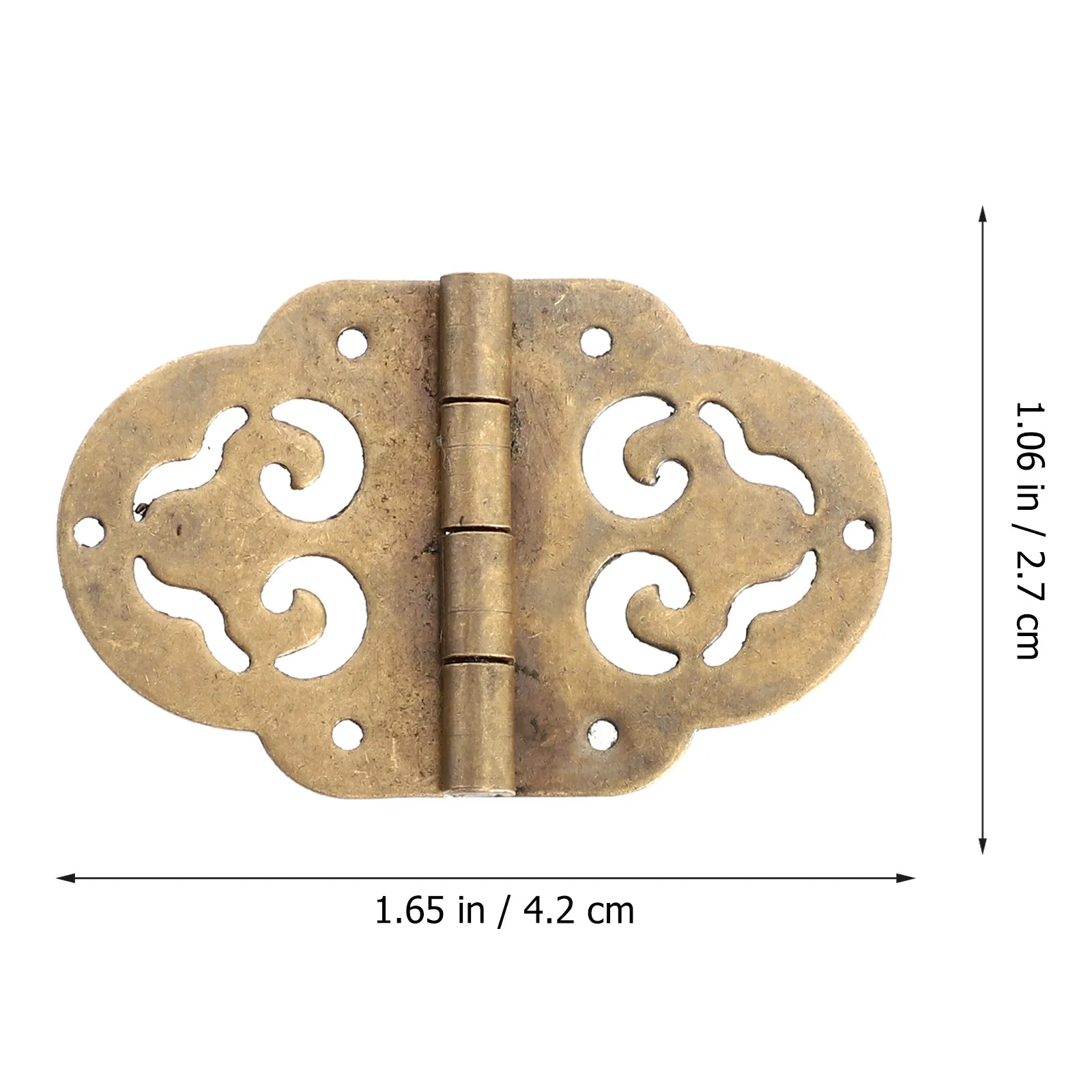 2Pcs Oval Hollow Brass Hinges Thick Bearing Quiet Smooth Door Cupboard Cabinet Furniture Drawer Hinges Corrosion Resistant