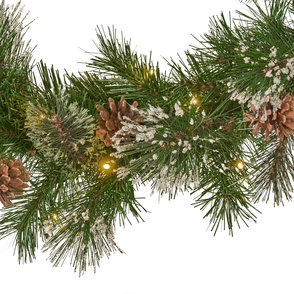 US 2 Pack LED Artificial Pine Garland 9'x10