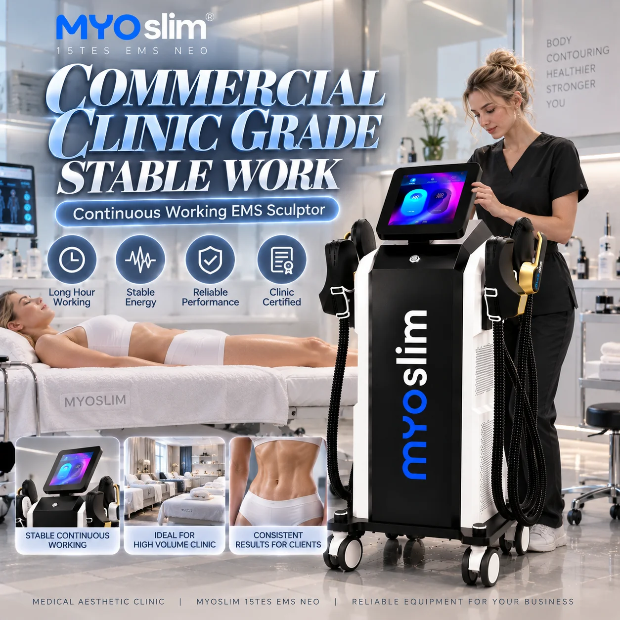 EMS Slimming Machine 6500W High Intensity Electromagnetic Body Shaping Device for Fat Burning Muscle Toning Butt Lifting