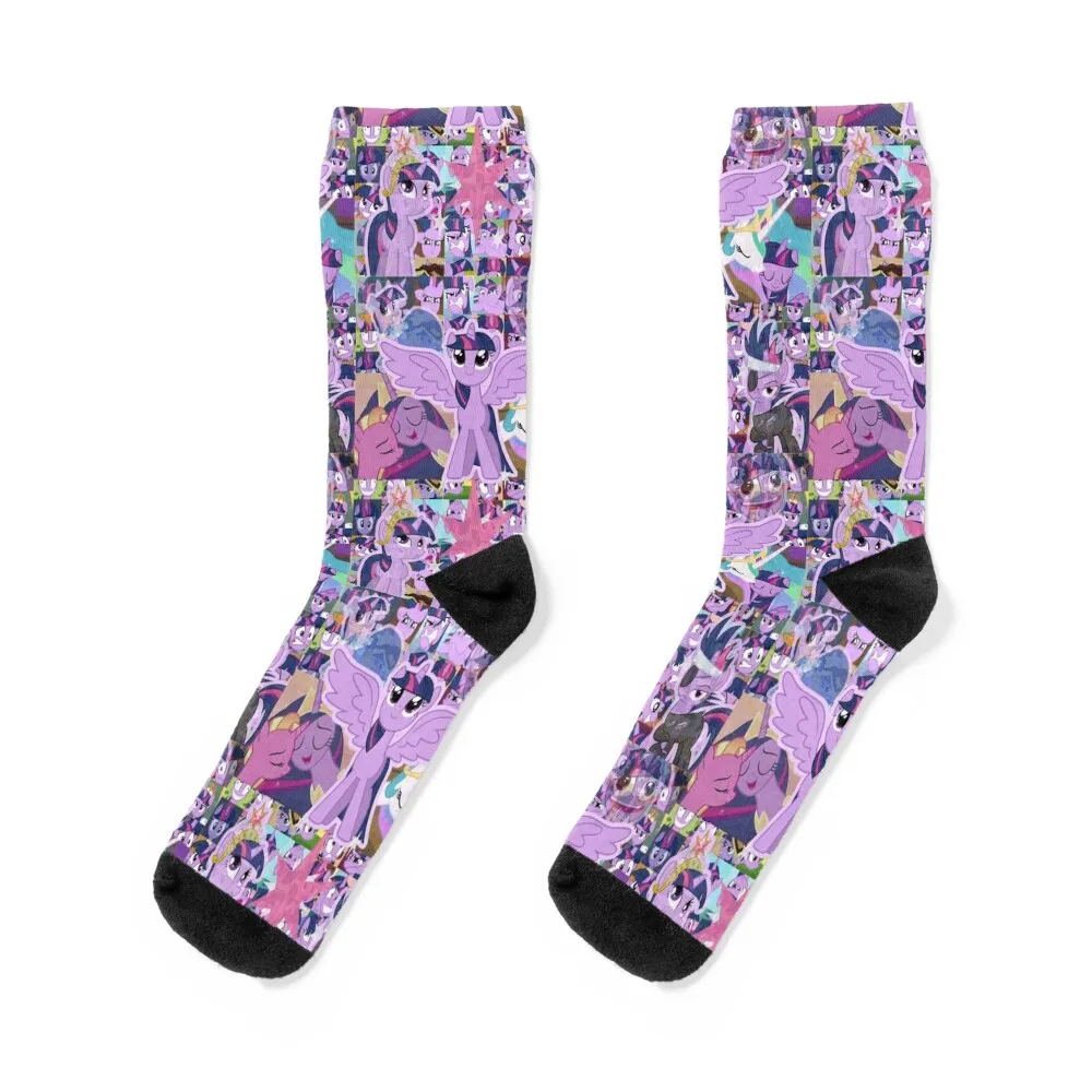 Twilight Sparkle Socks luxe halloween Rugby floral Socks Ladies Men's