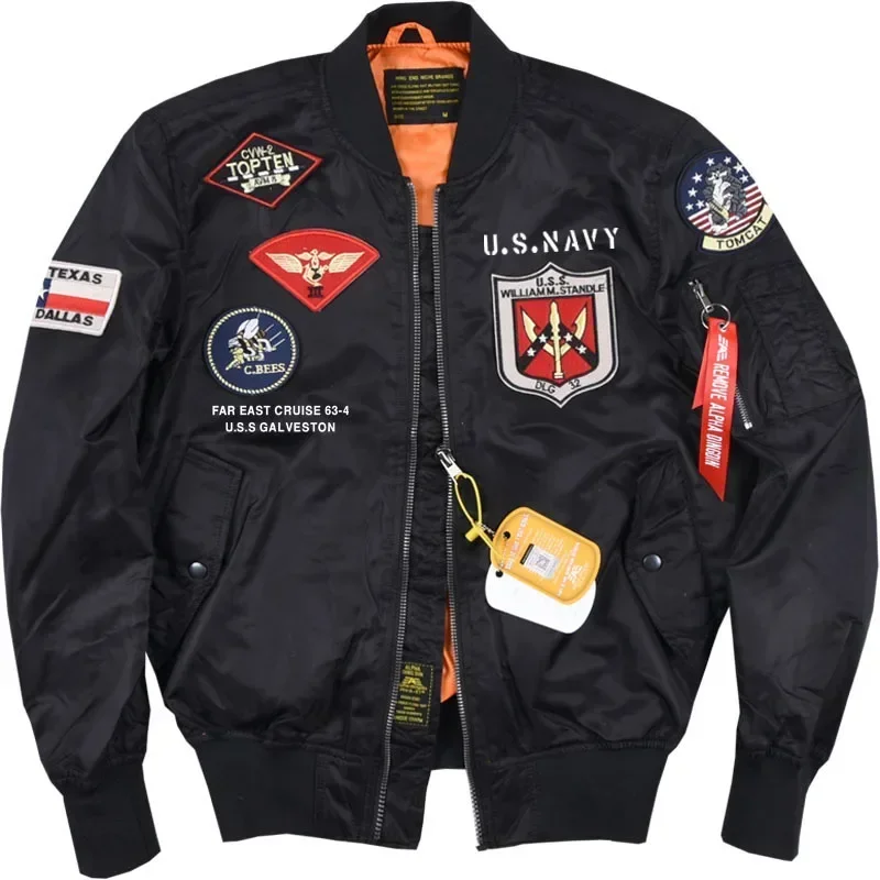 TOP GUN Cosplay Maverick Men's Air Force Pilot Jacket Adult Coat Tops Cool Costume For Halloween Christmas Party XXS-XXL