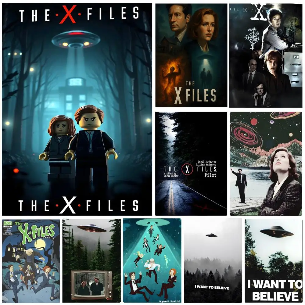 Der X F-Files-Poster, selbstklebender, wasserfester Kunstdruckpapieraufkleber, Wanddekoration für Kaffeehaus, Bar, Zimmer