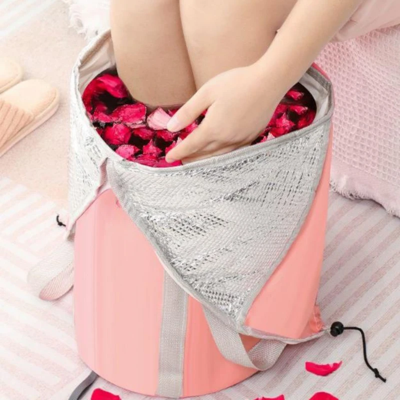 Foot Bath Bucket Household Adult Folding Foot Soaking Bucket Foots Bath Bag Essential for Travel Portable Foots Bath Water Bag