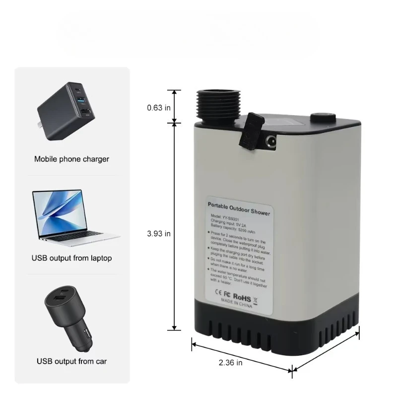 

Portable Shower Pump Innovative Charging Portable Outdoor Shower Camping Backpacking Emergency Shower
